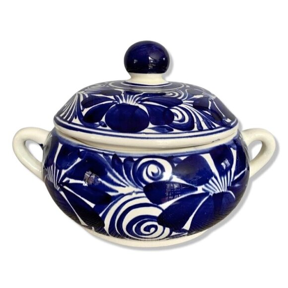 Blue and White Ceramic Soup Tureen Floral - Picture 1 of 9